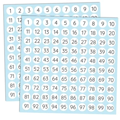 Abbildung von 25 Blatt 1 100 Zahlen Nummern Aufkleber Sticker Klebezahlen 10mm, 2500 Stück