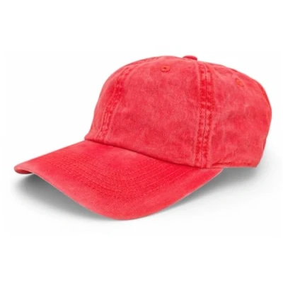 Abbildung von styleBREAKER Unisex Baseball Cap Vintage Look verstellbar 6 Panel Cappy in Washed Optik mit gebogenem Schirm Baumwolle Retro Damen und Herren, Farbe:Rot