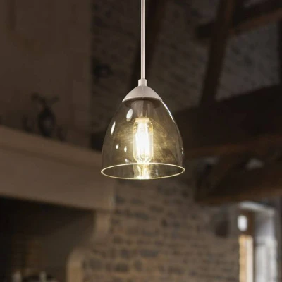Abbildung von SLV Pendelleuchte PARA CONE GL / Wohnzimmer Lampe, Innen Beleuchtung, Hänge Leuchte Esszimmer, LED, Decken GU10 25W weiß