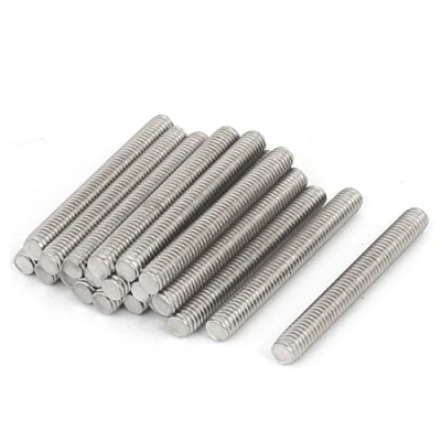 Abbildung von sourcing map 20Stk. 304 Edelstahl volle Gewindestange Stehbolzen Hardware M6 x 50mm de