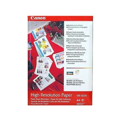 Abbildung von Canon HR 101N hochauflösendes Papier DIN A4, 50 Blatt (106 g/qm) für Tintenstrahldrucker 1033A002
