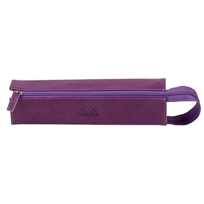 Abbildung von Rhodia 319020C Schlampermäppchen Rhodiarama, rechteckig 23x5x5 cm, flache Öffnung, langer Reißverschluss, praktisch und elegant aus Kunstleder Violett, 1 Stück