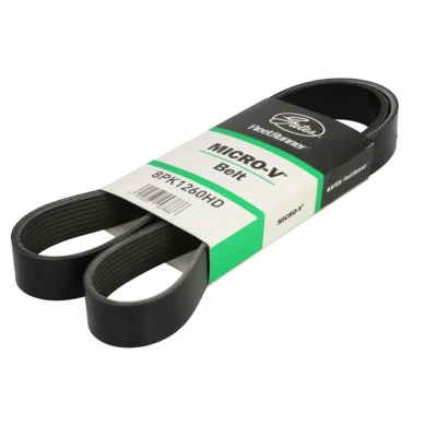 Abbildung von GATES 8PK1260HD Keilrippenriemen 1260 8 Polyester, EPDM (Ethylen Propylen Dien Kautschuk)