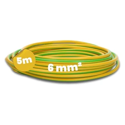Abbildung von Kalitec 5 Meter H07V K 6 mm² grün gelb Verdrahtungsleitung I Aderleitung flexibel Erdungskabel Schutzleiter 6mm2 Litze PVC Einzelader Verdrahtung feindrätig Einzelleitung Schaltdraht