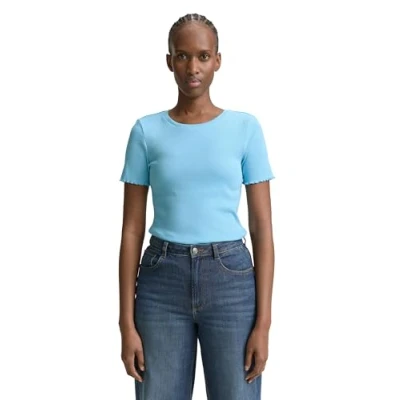 Abbildung von TOM Tailor Denim Tshirt basic, Damen, Größe: Small, Clear light blue