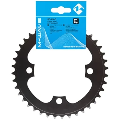 Abbildung von M Wave Unisex Adult PD R4 S E Bike Kettenblatt, für 1/2 x 3/32 &amp; 11/128&quot; Ketten, Brose, Bosch, Shimano…, Lochkreis 104 mm, Schwarz, 20 1 cm