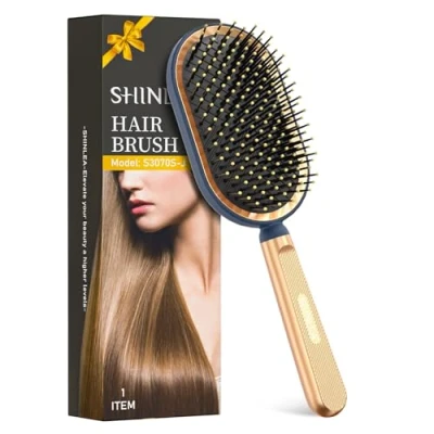 Abbildung von SHINLEA Haarbürste Ohne Ziepen,Detangler Bürste für Männer Frauen Kinder,Entwirrbürste Lange Haare Nass/Trocken Haar Styling,Paddelbürste Glätten&amp;Entwirren,Reduzieren Tangle &amp; Haarbruch