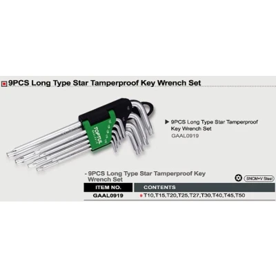 Abbildung von TOPTUL GAAL0919 Winkelschraubendrehersatz TORX: T10, T15, T20, T25, T27, T30, T40, T45, T50 9