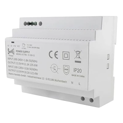 Abbildung von SeKi Hutschienen Netzteil H 150 12 12V 11,3A 135W DIN Rail Schienen Netzteil/Stromversorgung/Transformator