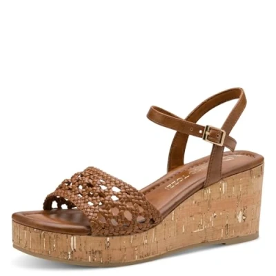Abbildung von Marco Tozzi Keilsandalette, Damen, Größe: 40, Cognac Schuhe
