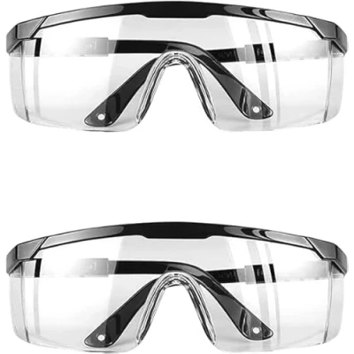 Abbildung von 2 PCS Schutzbrille Arbeitsschutzbrille Antibeschlag Antispeichel Augenschutzbrille Vollsichtbrille für Brillenträger Transparent
