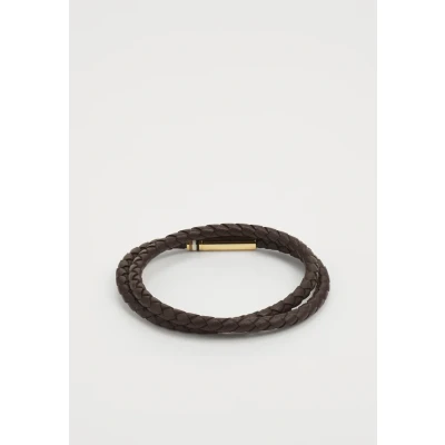 Abbildung von BOSS ARES Armband brown/goldcoloured, Herren, Größe: One Size, Brown/gold coloured