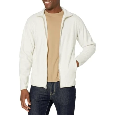 Abbildung von Amazon Essentials Herren Fleecejacke mit durchgehendem Reißverschluss (in Big und Tall erhältlich), Haferbeige Meliert, S