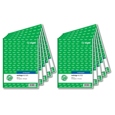 Abbildung von SIGEL AU525/10 Auftragsbuch A5, 2x50 Blatt, 10er Pack