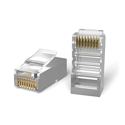 Abbildung von Mr. Tronic Cat6 Rj45 Stecker 100 Crimpstecker Cat 6 Netzwerkstecker Für Ethernet Patchkabel, Lan Kabel 8P8C (100er Pack, STP)