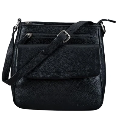 Abbildung von STILORD &#039;Jodie&#039; Leder Umhängetasche Damen Vintage Handtasche Elegante Ledertasche Crossbody Bag Frauen Schultertasche Tasche Klein Echtleder, Farbe:schwarz