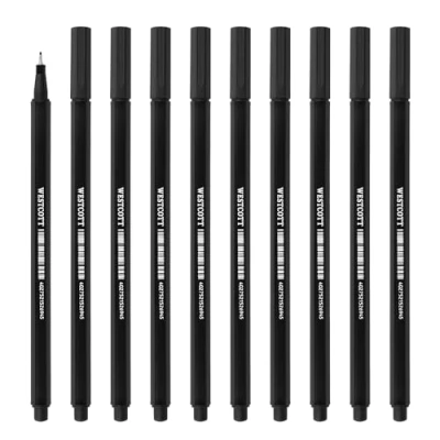Abbildung von Westcott STORYLINER Fineliner schwarz 10 Stück Premium mit 0,4mm Strichstärke Präzise Strichführung, metalleingefasste Spitze, schnelltrocknende Tinte auf Wasserbasis E 737760 00