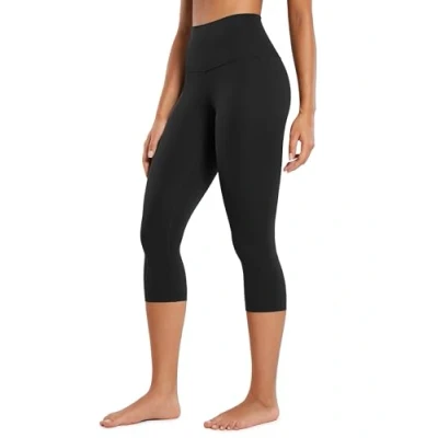 Abbildung von CRZ Yoga Butterluxe Damen High Waist 3/4 Leggings Capri Blickdicht Sport Fitness Sommer Sporthose 48cm Schwarz 44