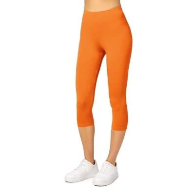 Abbildung von Merry Style Damen Leggings 3/4 Capri aus Viskose MS10 144 (Orange, S)