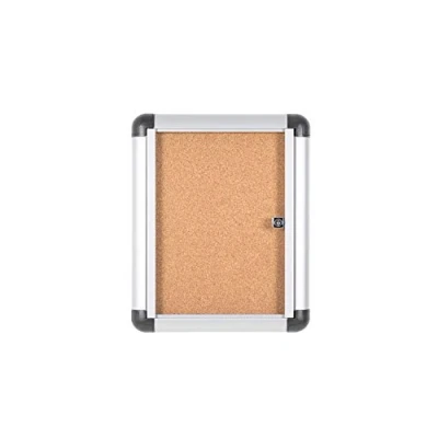 Abbildung von Bi Office Schaukasten Vitrine&quot;Enclore Extra&quot;, Kork, geeignet für 1 x DIN A4, silberner Aluminiumrahmen, abschliessbar, 270x357