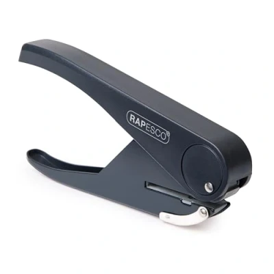 Abbildung von Rapesco PF35A0G1 Sole Einfachlocher, 23 Blatt Stanzkapazität, Schwarz