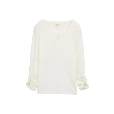 Abbildung von TOM Tailor Henley Langarmshirt, Damen, Größe: 36, Whisper white