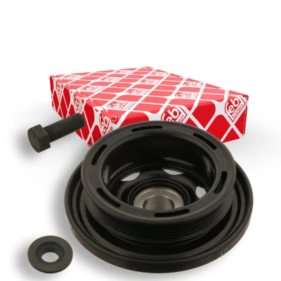 Abbildung von febi BILSTEIN 33600 Kurbelwellenriemenscheibe 6PK 192 5 mit Rohrverbinder, Schraube Plus MERCEDES BENZ: E Class T modell, Saloon