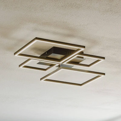 Abbildung von BRILONER Leuchten LED Deckenleuchte, Deckenlampe dimmbar, inkl. Fernbedienung, Farbtemperatursteuerung, Nachtlichtfunktion und Timer, Schwarz, 38 Watt, 4.000 Lumen, 750x467x75mm (LxBxH), 3093 015