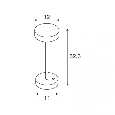 Abbildung von SLV VINOLINA, Tischleuchte, Akku, IP54, 2700/3000K, TOUCH, rost