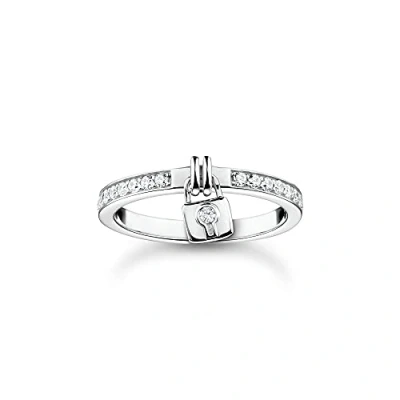 Abbildung von THOMAS SABO Damen Ring Schloss weiße Steine 925 Sterlingsilber TR2371 051 14