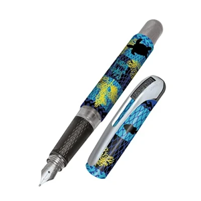 Abbildung von Online Füller College Ozean, Tinten für Rechtshänder, ergonomisches Griffstück, Iridiumfeder medium, Standard Tintenpatronen, inkl. Kombipatrone blau, 1 Stück (1er Pack)