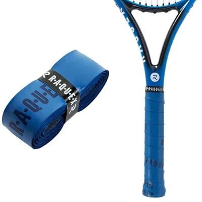 Abbildung von Raquex Enhance Ersatz Griffband: Griffband geeignet für Tennis , Padel, Badminton und Squashschläger. 14 Farben. Hochwertiges, selbsthaftendes Tennisschläger (Blau, 1 Griffband)