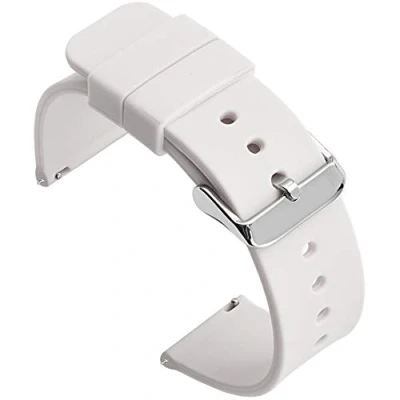 Abbildung von Shieranlee Silicone 16MM Silikon Uhrenarmband mit Edelstahl Silberne Schnalle für Fossil Q Accomplice,Carlie, Harper, Neely; Moto 360 2nd Gen Women&#039;s 42mm,Huawei B5