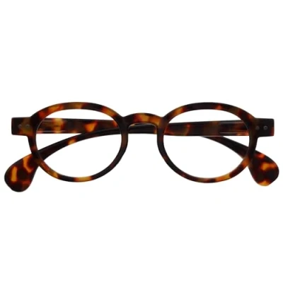 Abbildung von OPULIZE OCA Lesebrille Moderne Runde Retro Fassung Braunes Schildpatt Glänzend Herren Damen Federscharniere R54 2 +3.00
