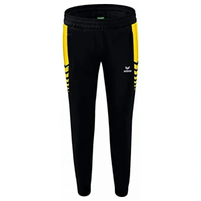 Abbildung von Erima Damen Six Wings funktionelle Trainingshose, schwarz/gelb, 38
