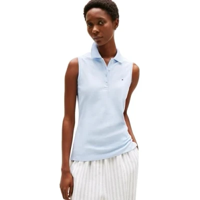 Abbildung von Tommy Hilfiger Sleeveless Poloshirt, Damen, Größe: Small, Sky blue