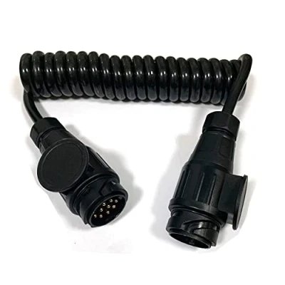 Abbildung von JVJ Spiralkabel 13 polig Anhänger Verlängerungskabel Stecker 3M auf Anhängerkabel Adapterkable für PKW RV Wohnmobil Traktor Wohnwagen KFZ Caravan