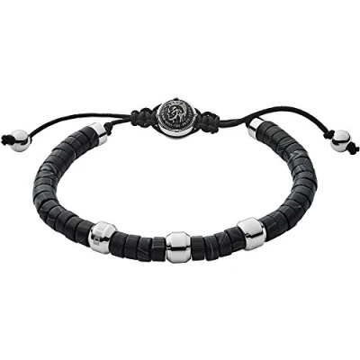 Abbildung von Diesel Armband Für Männer Perlen, 16.5Cm 25Cm Schwarzes Halbedelstein Armband, DX1121040