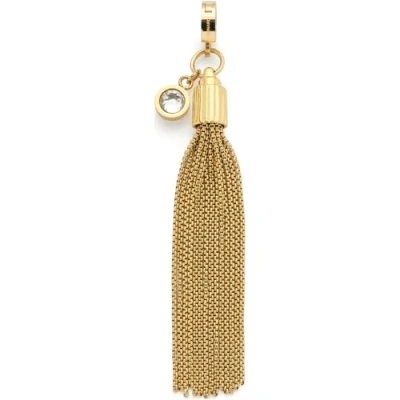 Abbildung von JEWELS BY LEONARDO Anhänger Clip &amp; Mix Pietra, Ketten aus goldfarbenem Edelstahl, Quaste mehreren Venizianerketten und klarem Glasstein, Schmuck Geschenk für Frauen, 024405