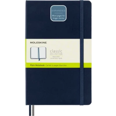 Abbildung von Moleskine Klassisches Notizbuch, Blanko Seiten, fester Einband und elastischer Verschluss, Größe 13 x 21 cm, Farbe Saphir Blau, 400 Seiten