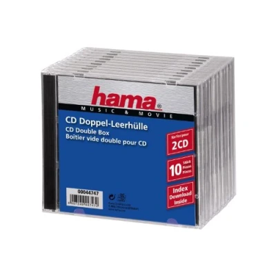 Abbildung von Hama CD Doppel Leerhülle (10er Pack, Standard) Hüllen transparent schwarz