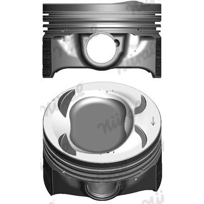 Abbildung von NÜRAL Elastoval 87 433907 10 Kolben 77 mit Kolbenringträger, für Trapezpleuel VOLKSWAGEN: Passat B6 Variant