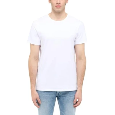 Abbildung von MUSTANG Herren T Shirt Allen 2er Pack Regular Fit S 3XL Weiss Schwarz Stretch, Größe:S, Farbe:Genaral White 2045