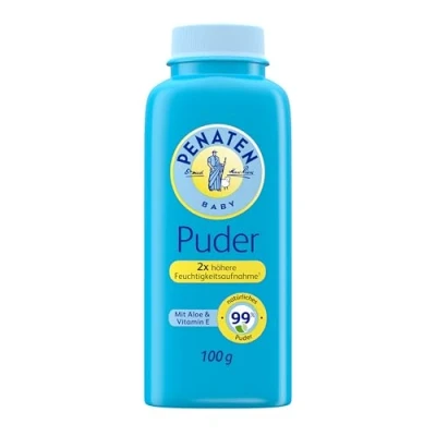 Abbildung von Penaten natürliches Baby Puder mit Aloe &amp; VitaminE(1x 100g) Schützt empfindliche Haut, nimmt Feuchtigkeit auf hält die Haut trocken Dermatologisch bestätigt 99% Inhaltsstoffe natürlichen Ursprungs