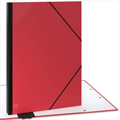 Abbildung von ACROPAQ Sammelmappe A2 Zeichenmappe 52 x 72 cm, mit Gummizugverschluß, erweiterbarem Rücken für mehr Platz Rot