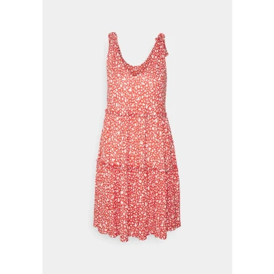 Abbildung von Beachtime Druckkleid, mit modischen Volants, lockere Passform, Sommerleid, Strandkleid