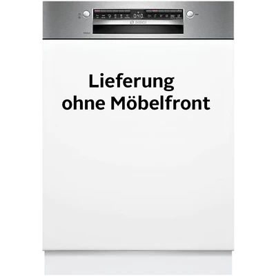 Abbildung von BOSCH SMI4HTS00E Geschirrspüler Serie 4, teilintegrierte Spülmaschine mit Besteckkorb, 60 cm, Home Connect, Extra Trocknen, Vario Flex Körbe, Rackmatik