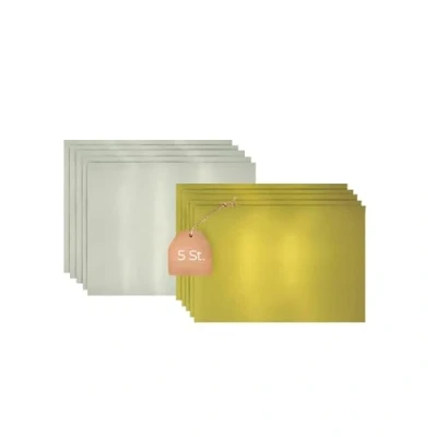 Abbildung von KITCHENDREAM Cake Board Set, Kuchenplatte, Eckig, Gold und Silber, 3 mm dicke Pappe, zum Servieren Transportieren von Kuchen Torten, auch für Party Buffets, 5 Stk. 25x20cm