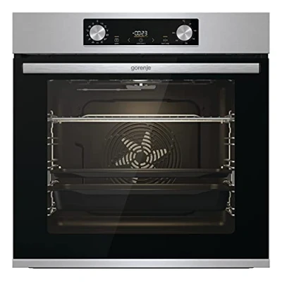 Abbildung von Gorenje BOS 6737 E13X Einbau Backofen / 77 Liter/Heißluft/ExtraSteam/GentleClose &amp; Open/EcoClean/Air Fry/PizzaMode/PerfectGrill/Teleskopauszüge/Inox Look, Grau