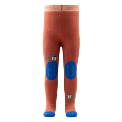 Abbildung von Sterntaler Baby Krabbelstrumpfhose mit Motiv Walross, Junge Anti Rutsch Noppen an Knie, Spann und Sohle Krabbelhose lehmbraun, 80